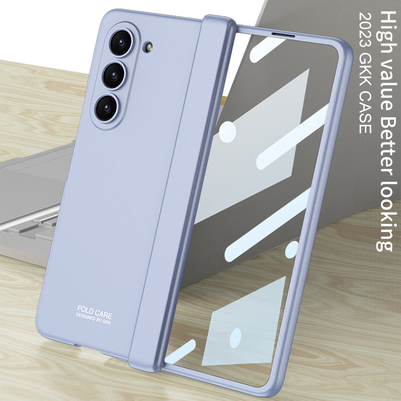 GKK Anti-Drop Phone Case for Samsung Galaxy Z Fold5 5G Magnetic Hinge Hard PC Cover with Tempered Glass Screen Film GKK Anti-Drop Phone Case for Samsung Galaxy Z Fold5 5G Magnetic Hinge Hard PC Cover with Tempered Glass Screen Film